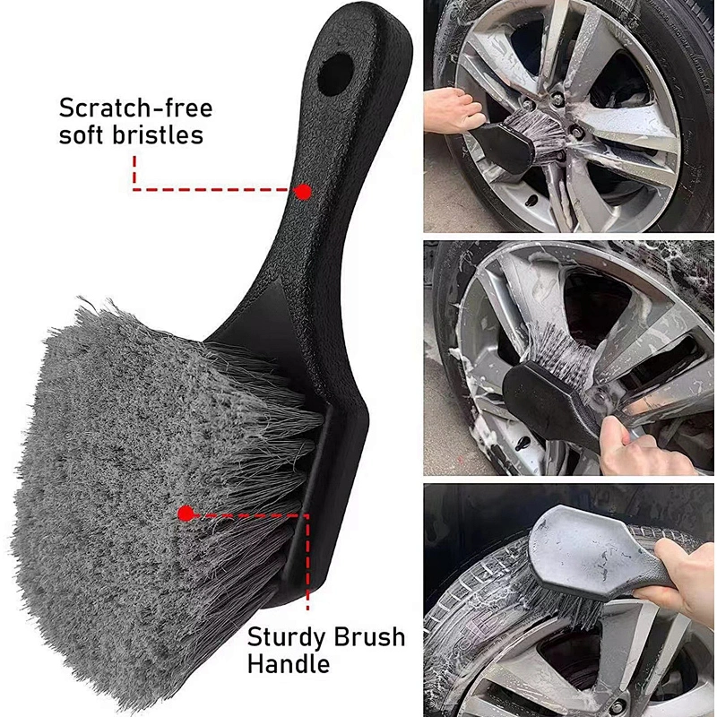 Detailing Washing Accessories Multifunctional Gray Short Handle Car Tire Brush